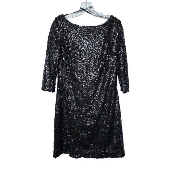 Jessica Howard Evenings Black Sequin Drape Back dress size‎ 8 - Picture 1 of 3